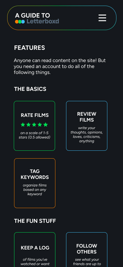Mobile Features Page